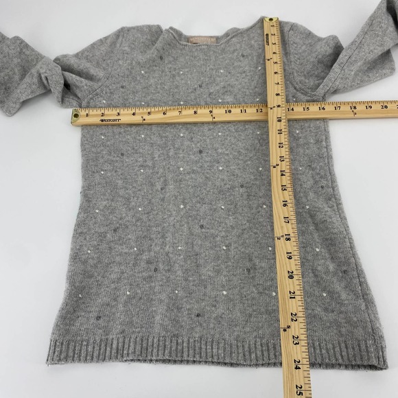 Benedetta B top women's small gray merino wool cashmere dot long sleeve - Picture 7 of 7